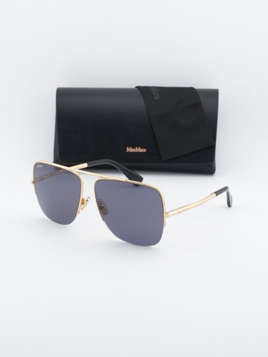 Max Mara MENTON3 MM0121 30A Aviator Sunglasses - Gold / Smoke main image 9